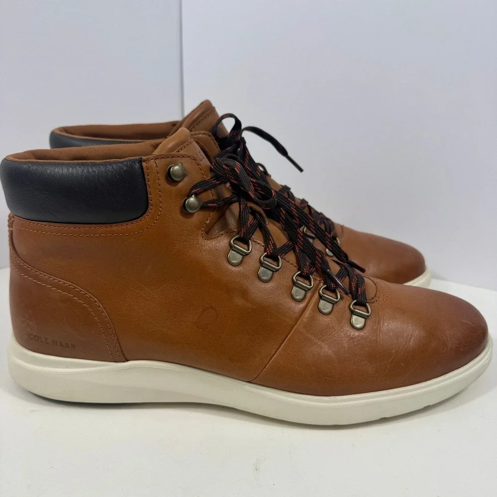 Cole Haan Men's Leather Hiker Boots Brown Lace-Up Comfort Size‎ 13